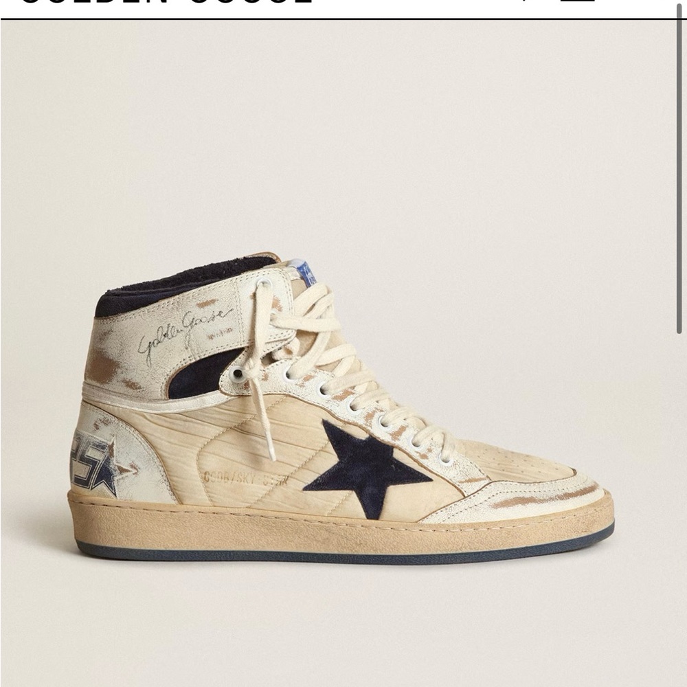 Golden Goose Cream and Navy Sky Star